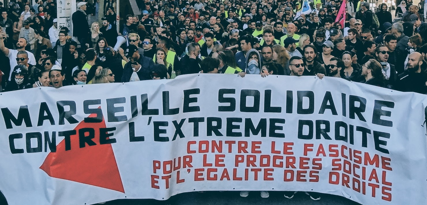 manif marseille contre extreme droite antifa