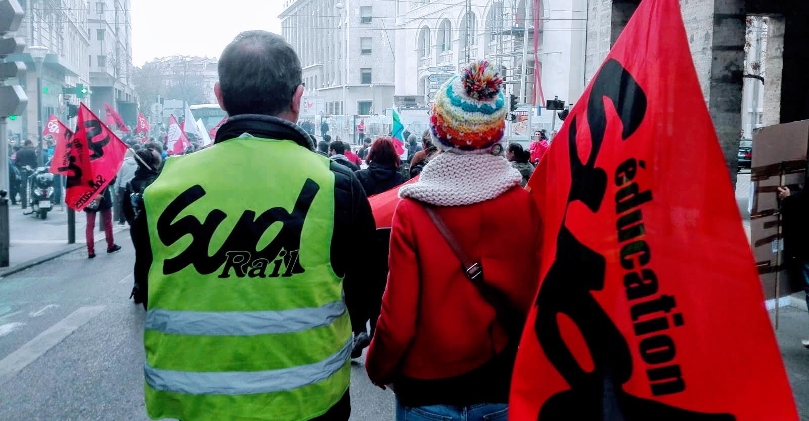 sud rail sud education en manif