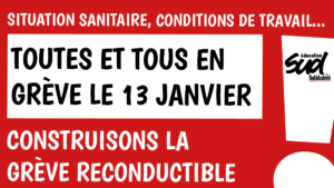 covid 13 janvier greve education